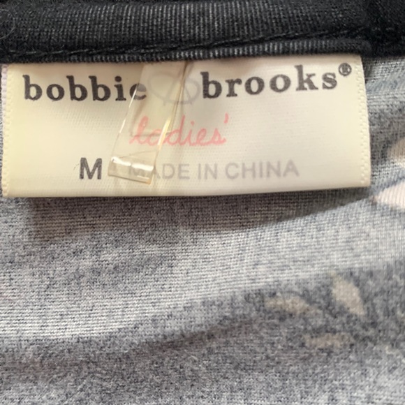 Bobbie Brooks black long dress with side slots and pink flowers size medium - Picture 3 of 6